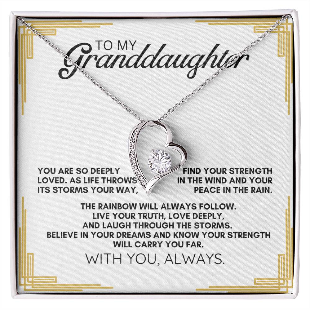 To My Granddaughter: Forever Love Necklace as a Symbol of Strength, Peace, and Unending Love.