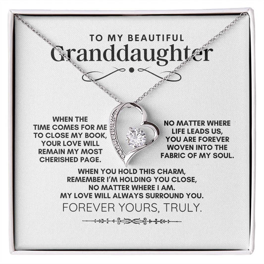 To My Beautiful Granddaughter: Forever Love Necklace, A Reminder That My Love Always Surrounds You