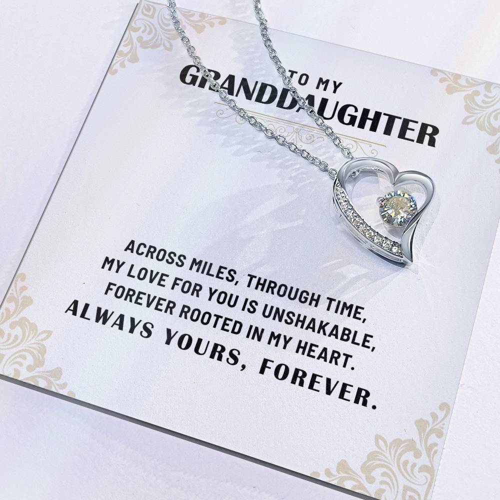 To My Granddaughter: Forever Love Necklace, A Symbol of Timeless Love and Connection.