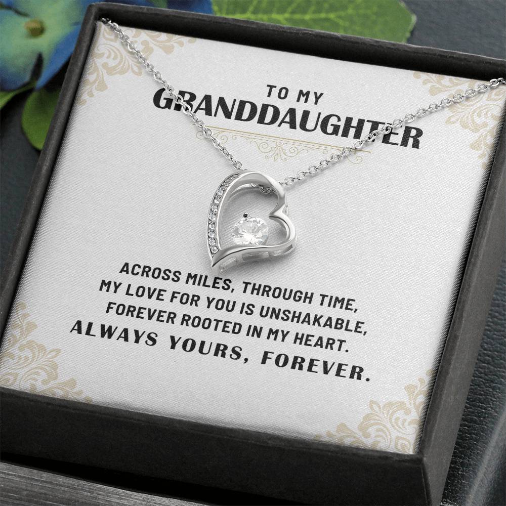 To My Granddaughter: Forever Love Necklace, A Symbol of Timeless Love and Connection.