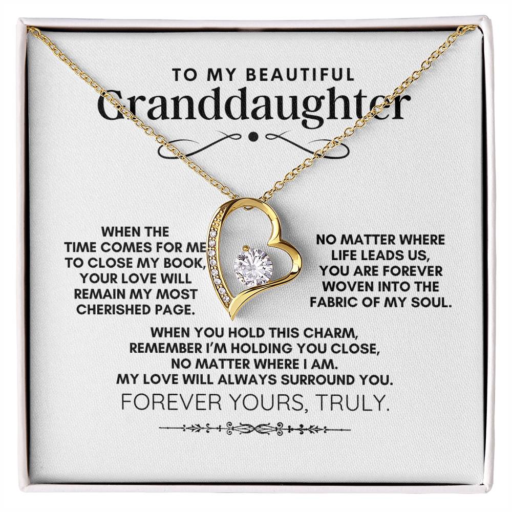 To My Beautiful Granddaughter: Forever Love Necklace, A Reminder That My Love Always Surrounds You