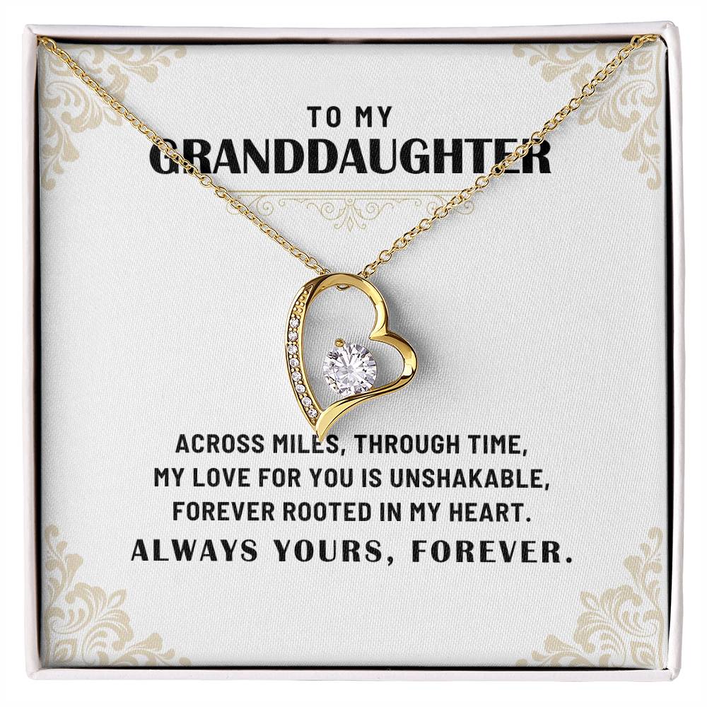 To My Granddaughter: Forever Love Necklace, A Symbol of Timeless Love and Connection.