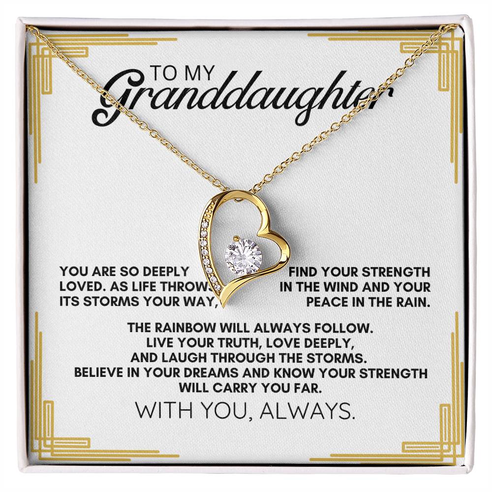 To My Granddaughter: Forever Love Necklace as a Symbol of Strength, Peace, and Unending Love.