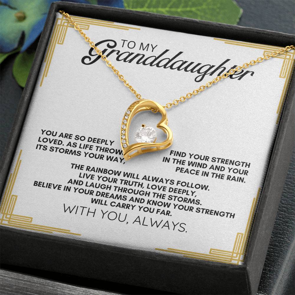 To My Granddaughter: Forever Love Necklace as a Symbol of Strength, Peace, and Unending Love.