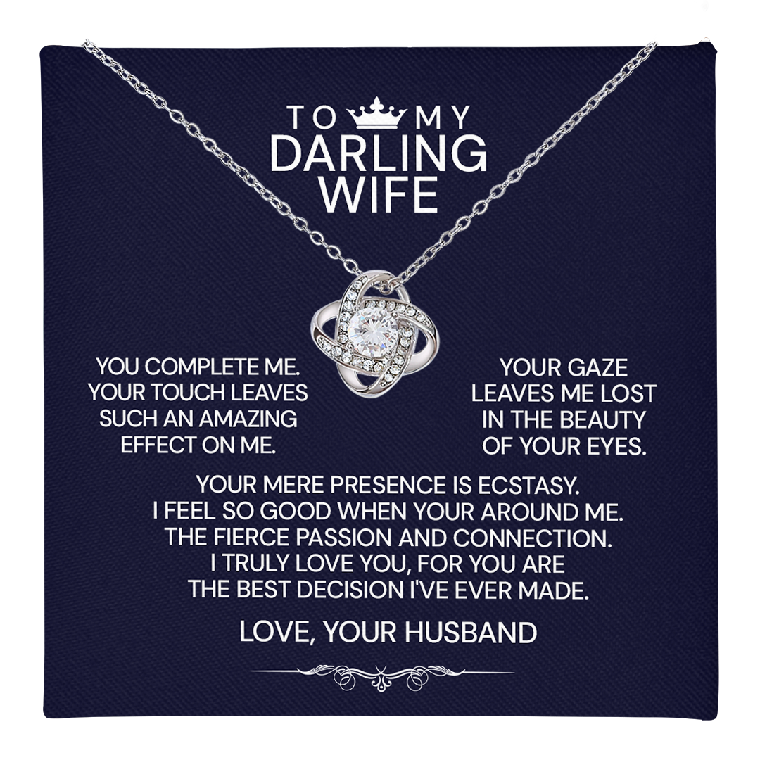 To My Darling Wife Love Knot Necklace