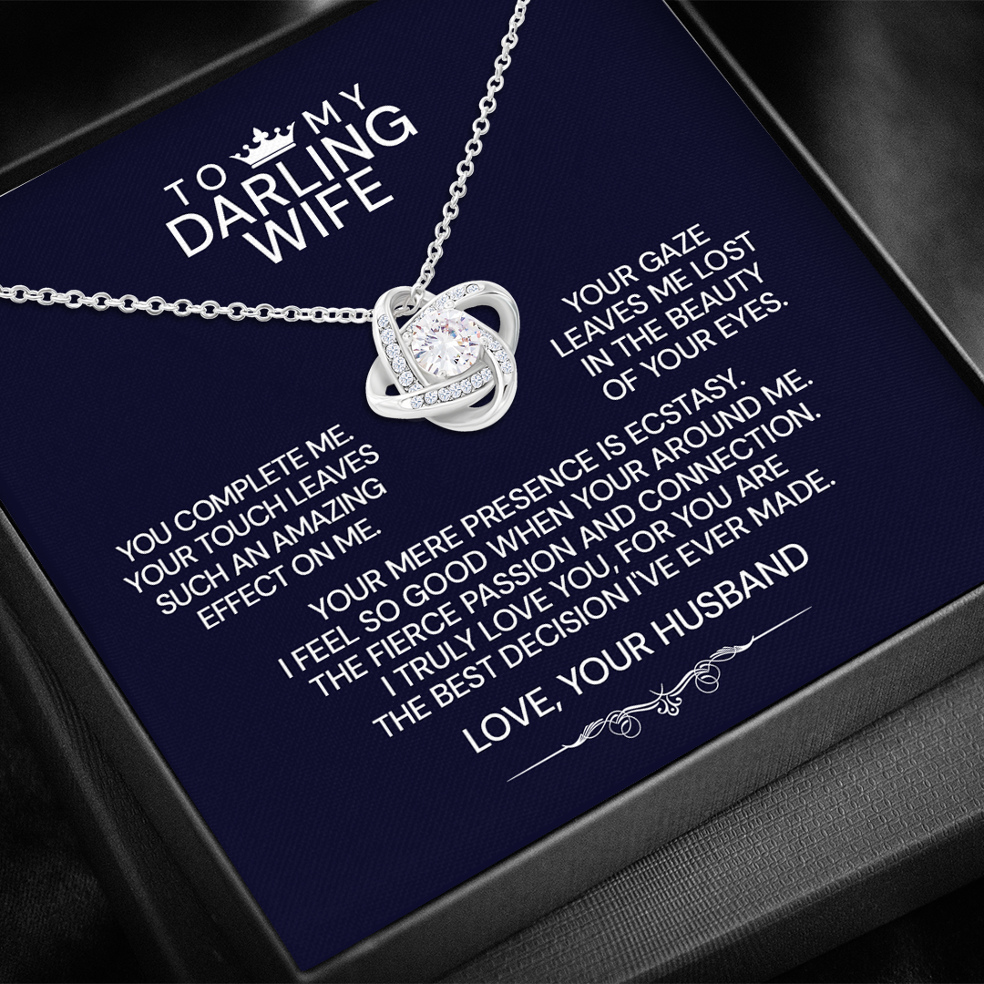 To My Darling Wife Love Knot Necklace