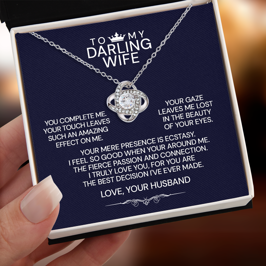 To My Darling Wife Love Knot Necklace