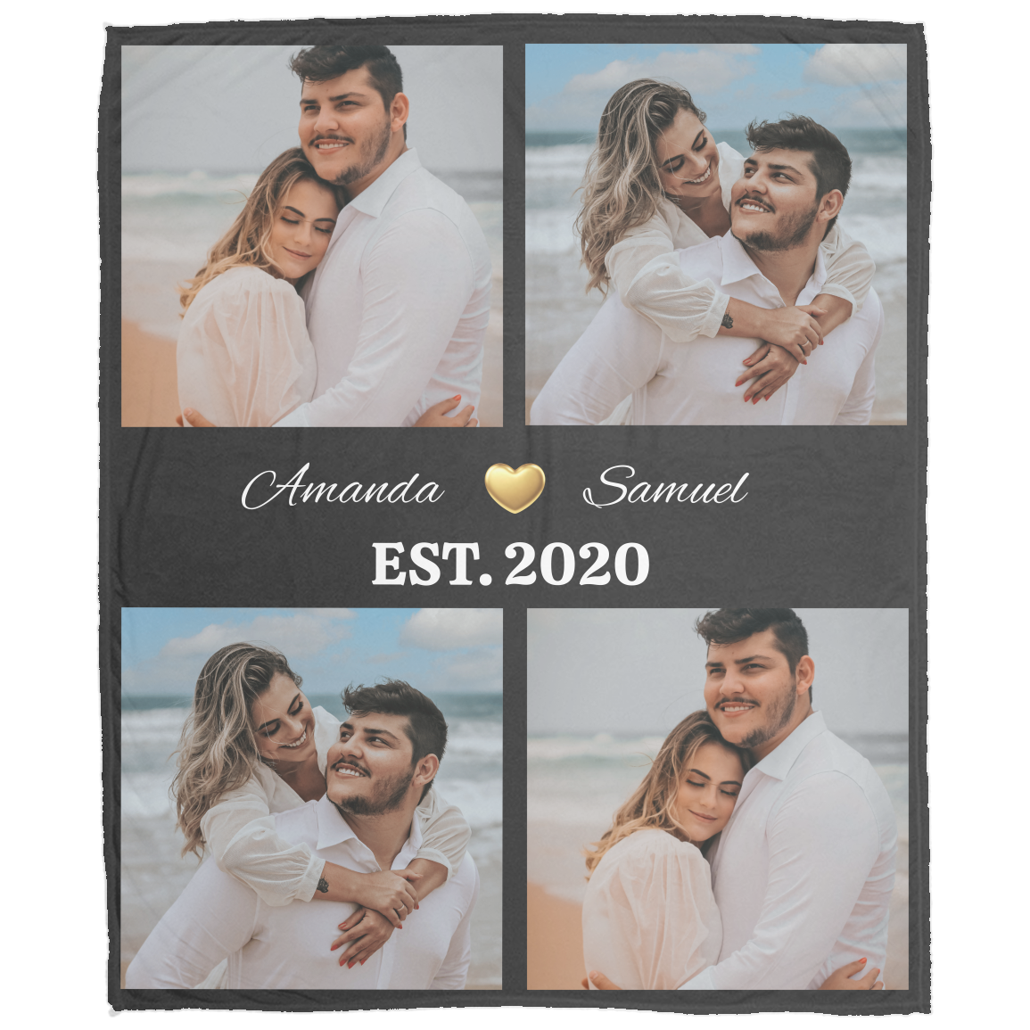 Customized Couple Fleece Blanket