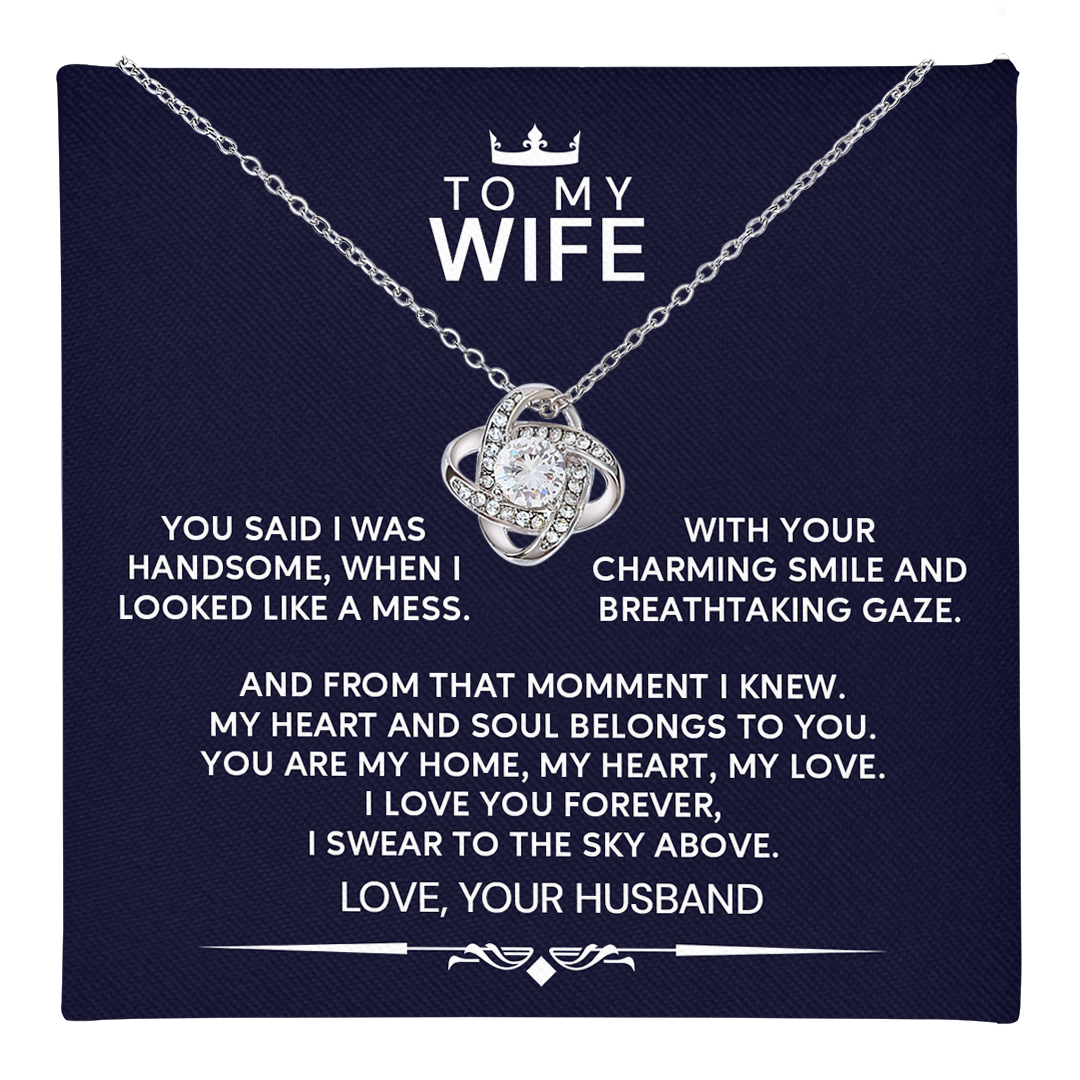 To My Wife I Swear to the Sky Love Knot Necklace