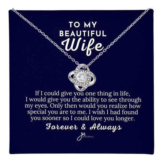 To My Beautiful Wife Love Knot Necklace