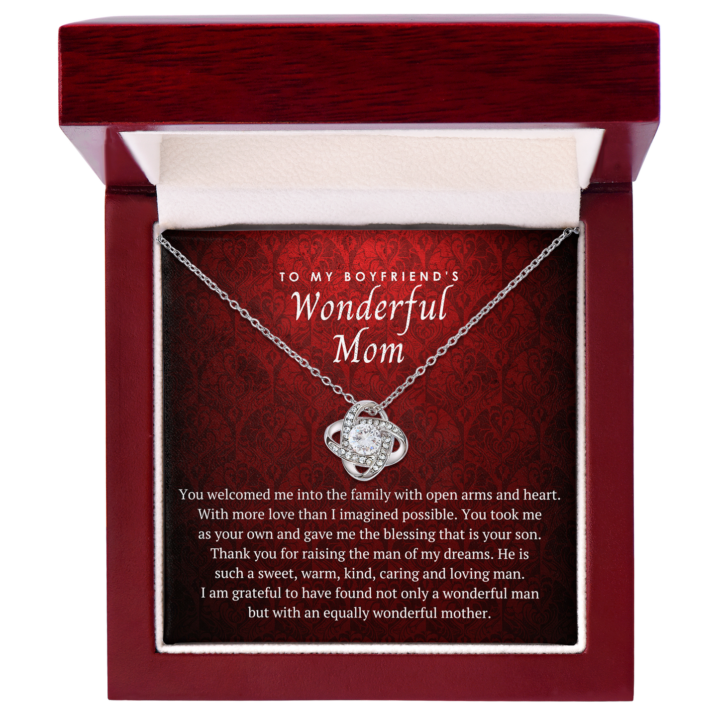 Wonderful Mom Love Knot Necklace