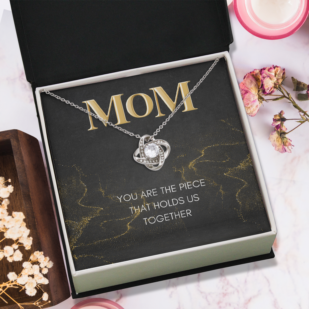 Mom Holds Us Together Love Knot Necklace