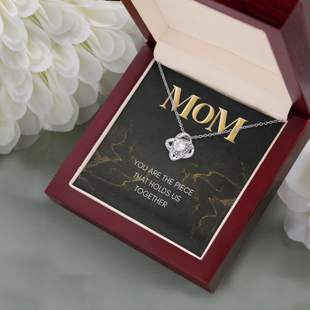 Mom Holds Us Together Love Knot Necklace