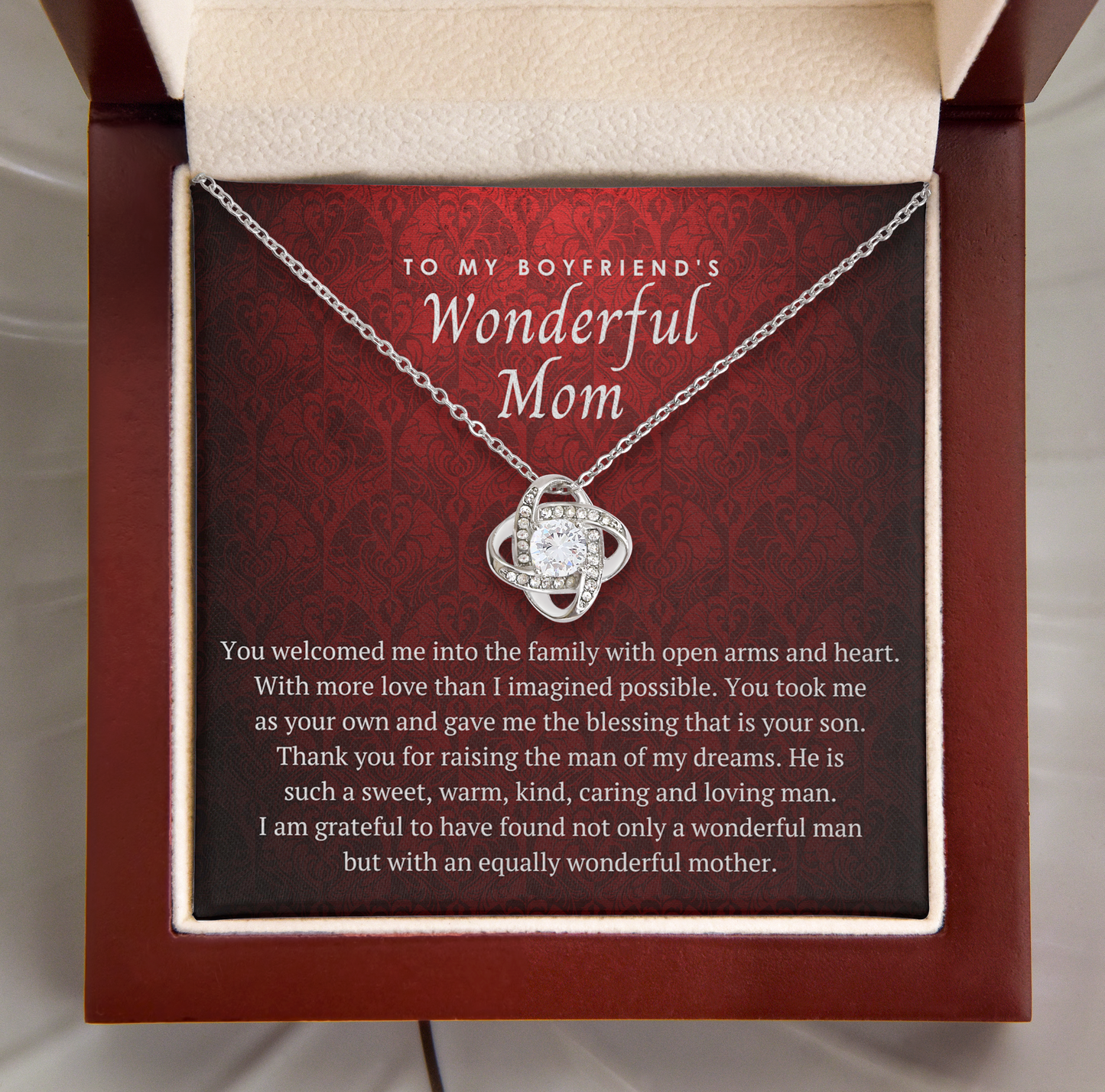 Wonderful Mom Love Knot Necklace