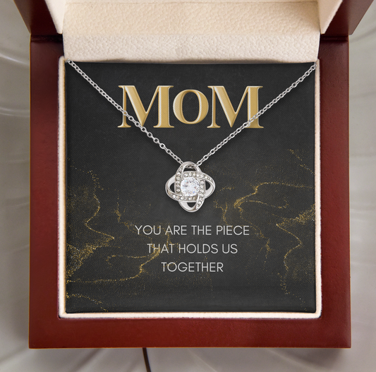 Mom Holds Us Together Love Knot Necklace