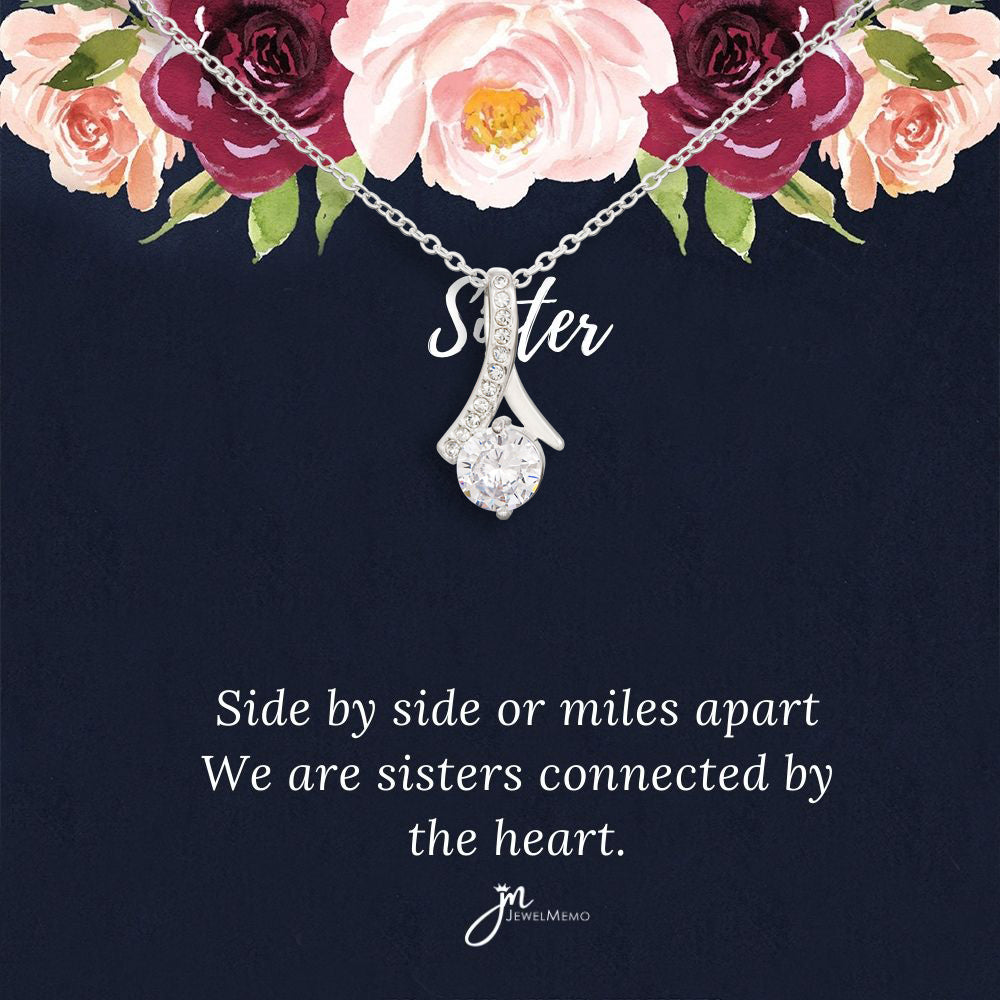 For Sister Necklace - Connected By Heart