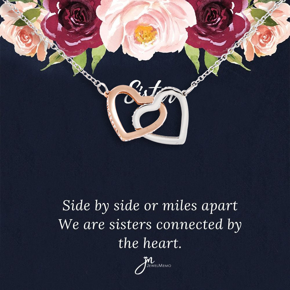 For Sister Necklace - Connected By Heart