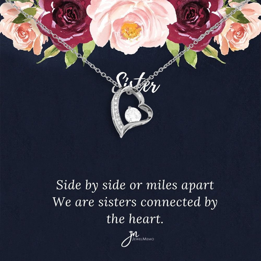 For Sister Necklace - Connected By Heart