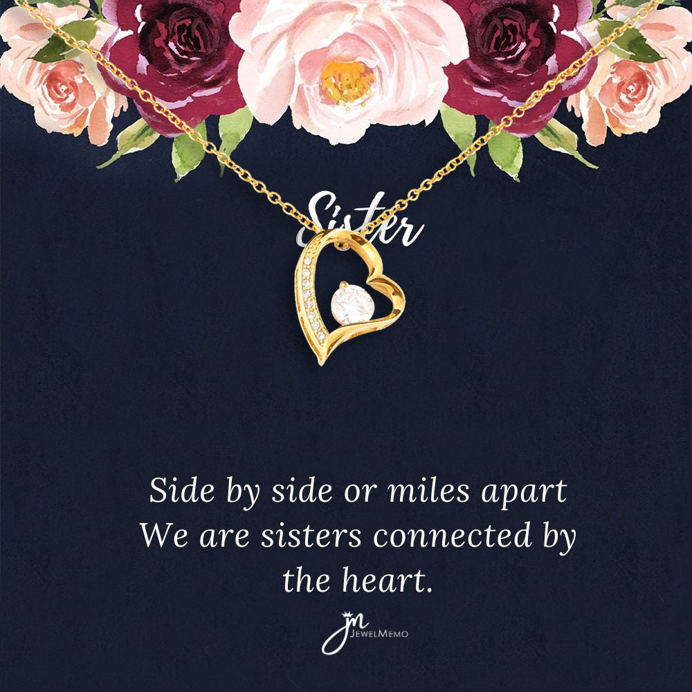 For Sister Necklace - Connected By Heart