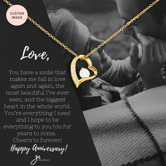 Anniversary Necklace Custom B/W Image - You're Everthing I Need