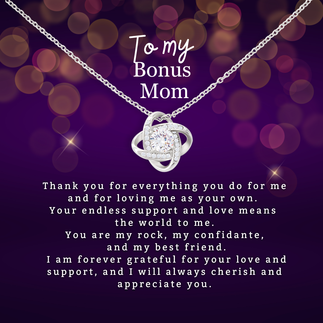 To My Bonus Mom Love Knot Necklace