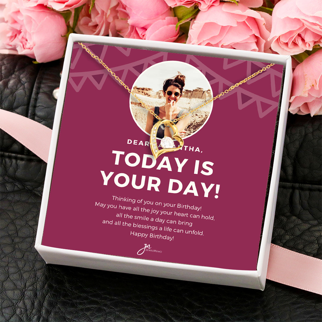 Birthday Necklace Custom Image - Today Is Your Day