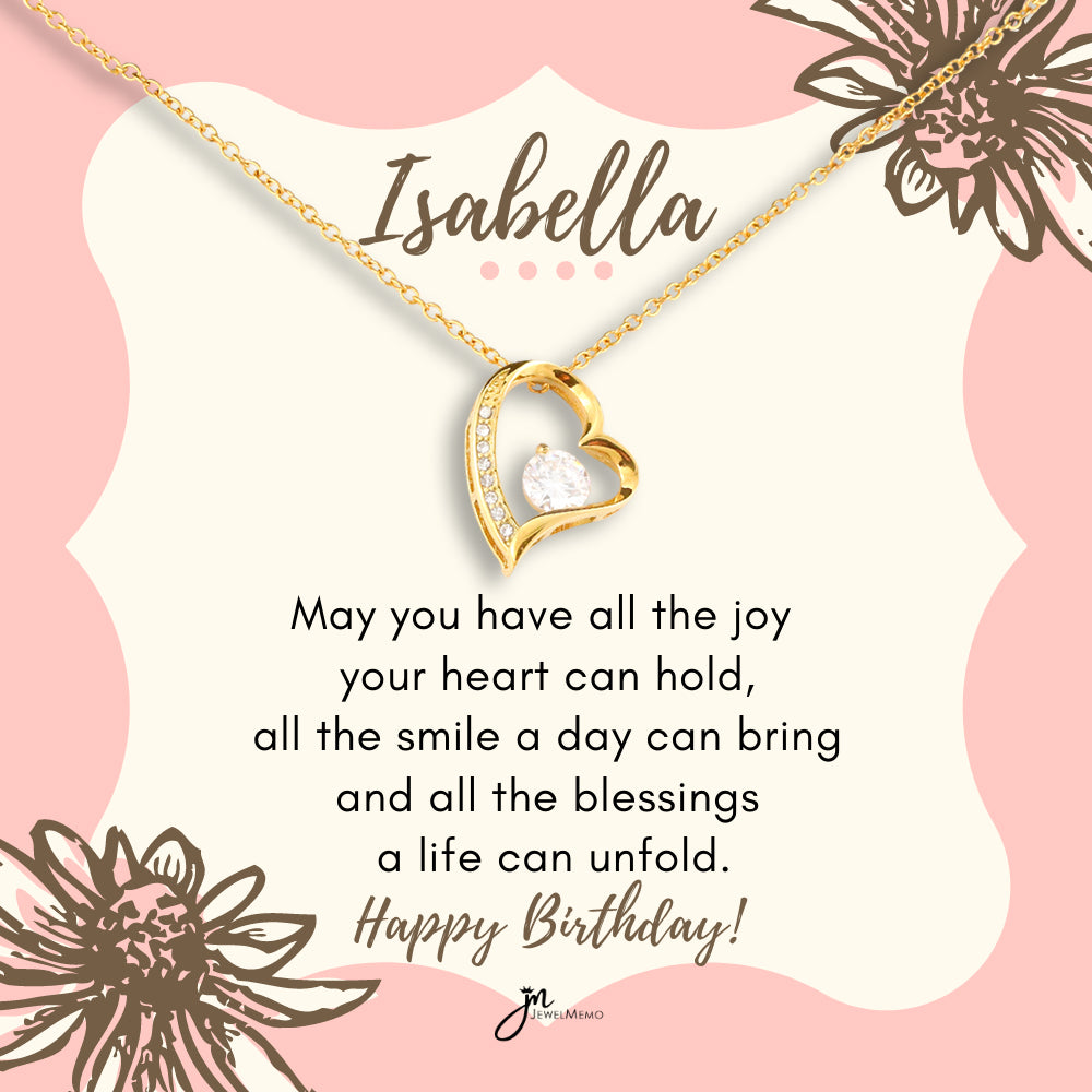 Custom Name Birthday Necklace - All The Blessings