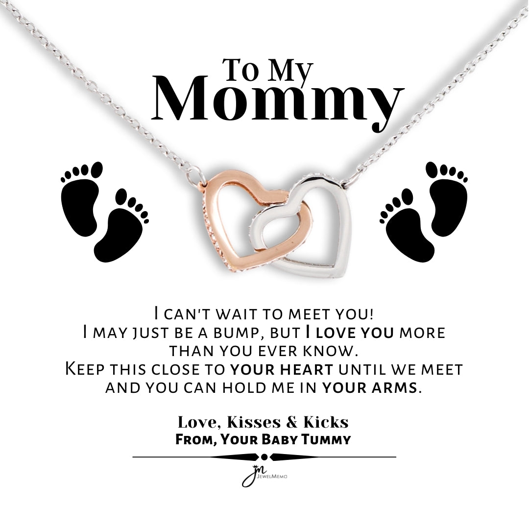 To My Mommy Interlocking Heart Necklace