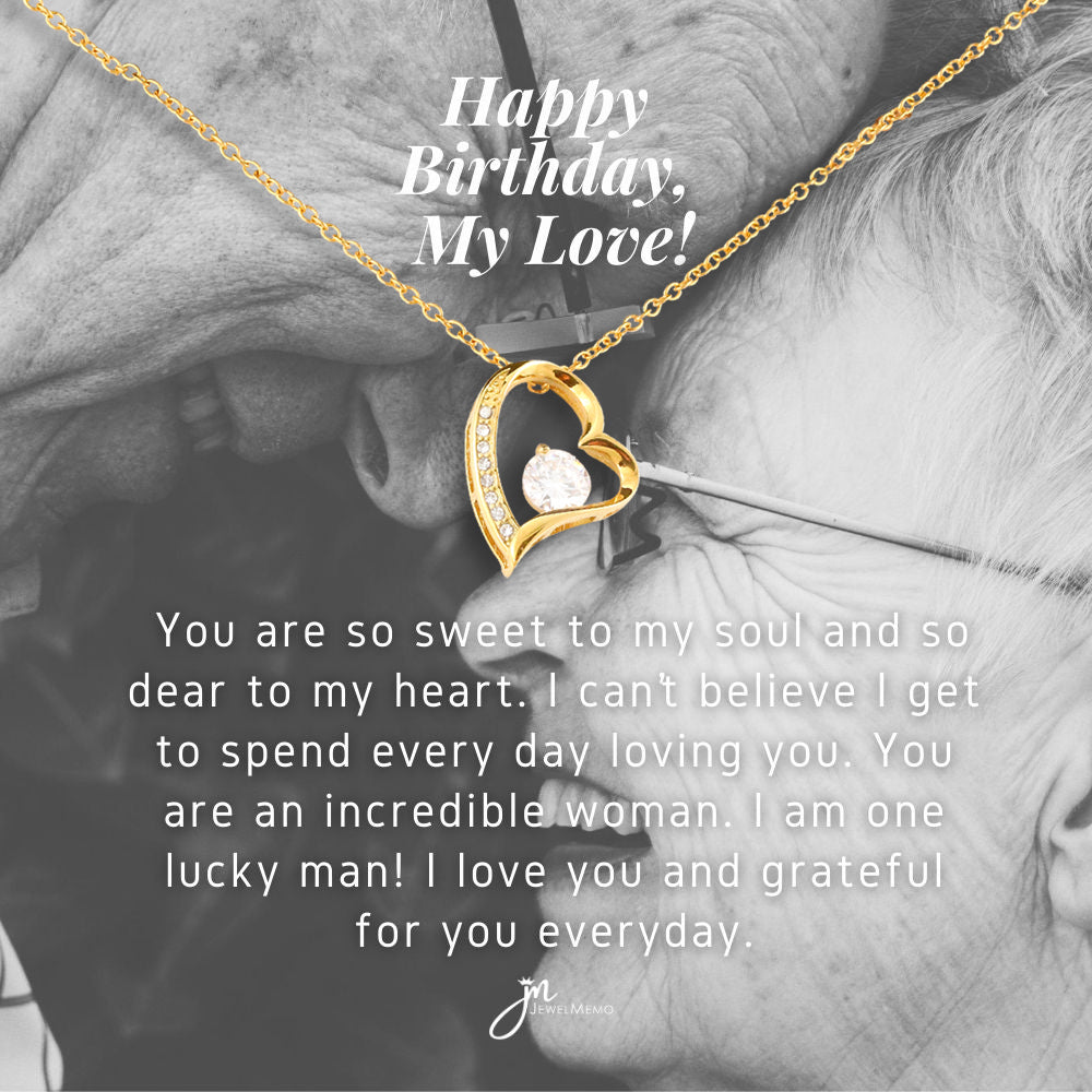 Birthday Necklace Custom Image B/W - Grateful For You