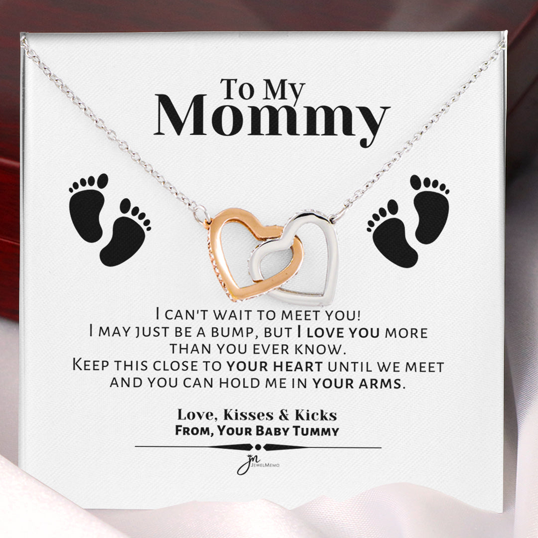 To My Mommy Interlocking Heart Necklace