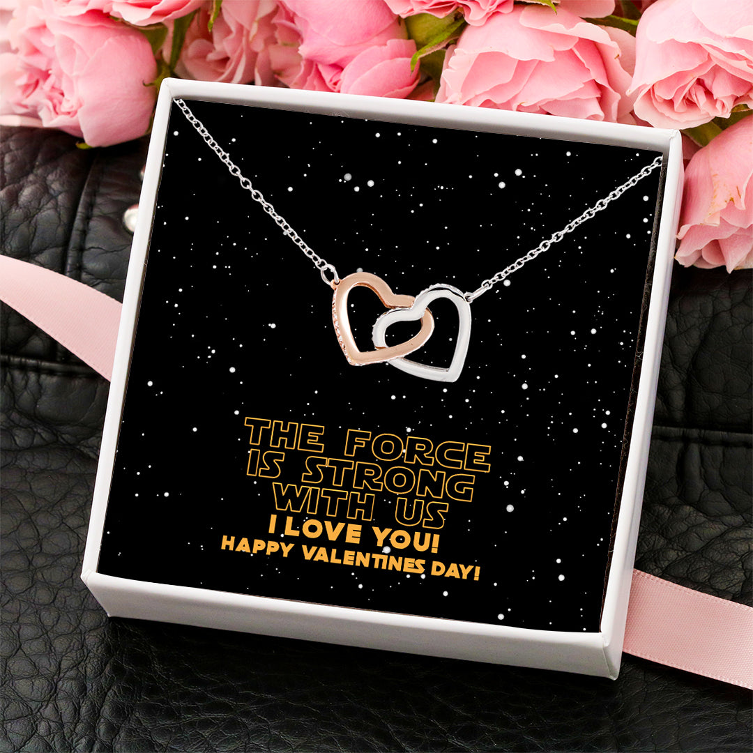 The Force Is Strong With Us Interlocking Hearts Necklace