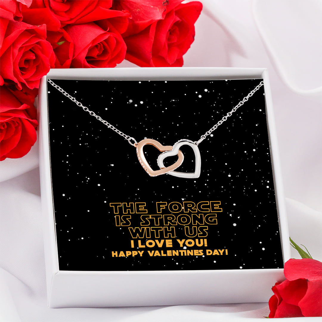 The Force Is Strong With Us Interlocking Hearts Necklace