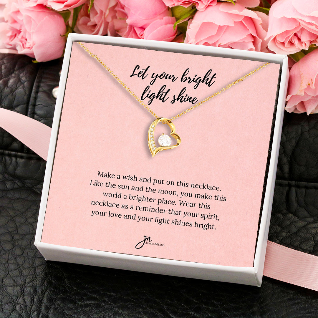 Special Message Necklace - Let Your Bright Light Shine