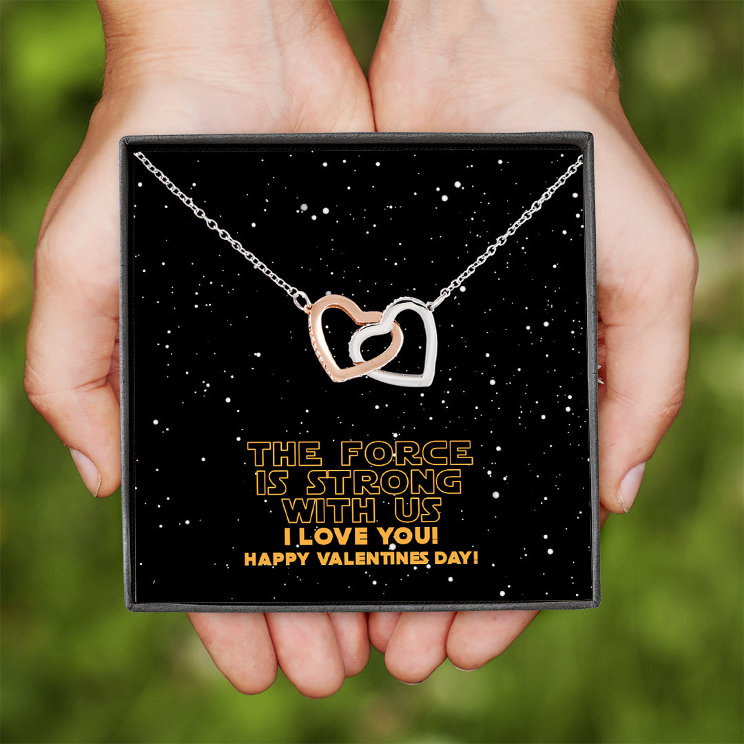 The Force Is Strong With Us Interlocking Hearts Necklace