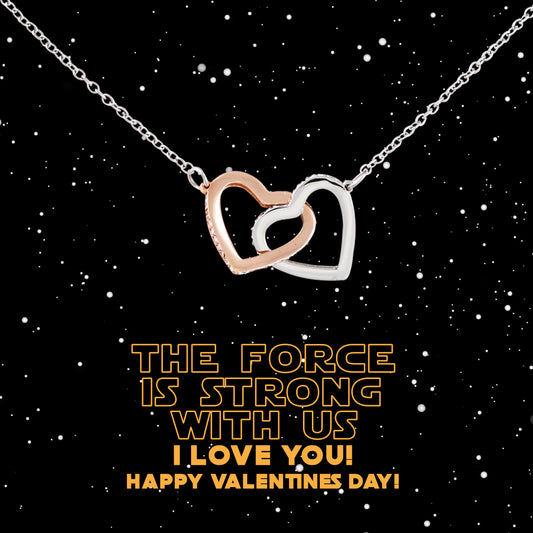 The Force Is Strong With Us Interlocking Hearts Necklace