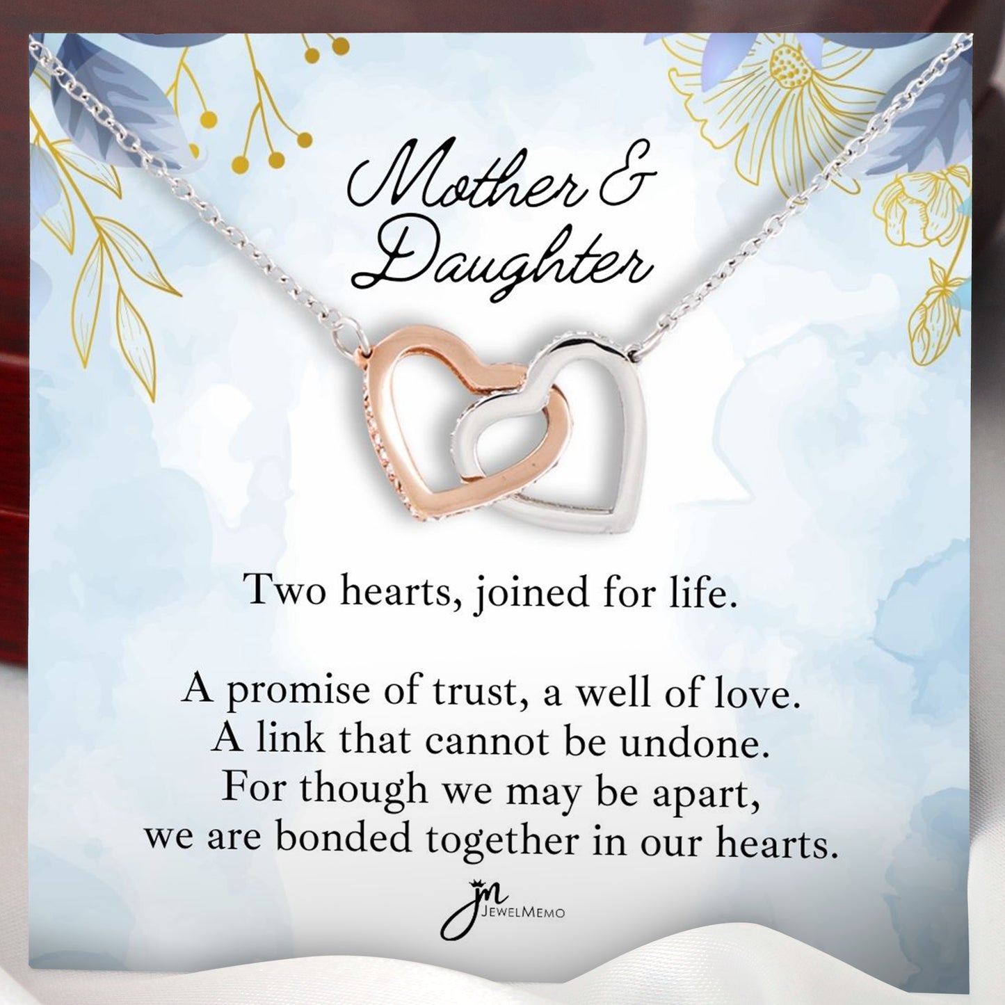 Mother And Daughter Interlocking Hearts Necklace - Joined For Life