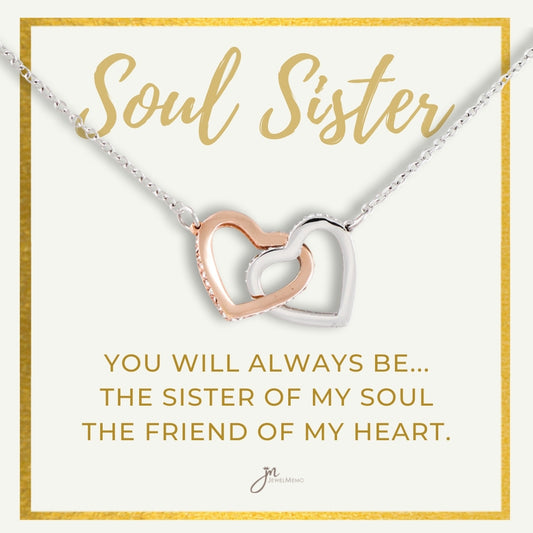 Soul Sister Interlocking Hearts Friendship Necklace