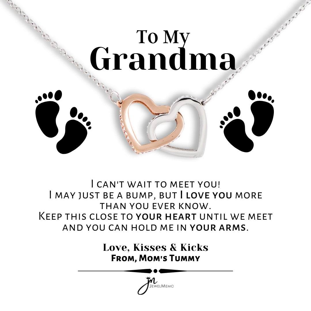 To My Grandma Interlocking Hearts Necklace