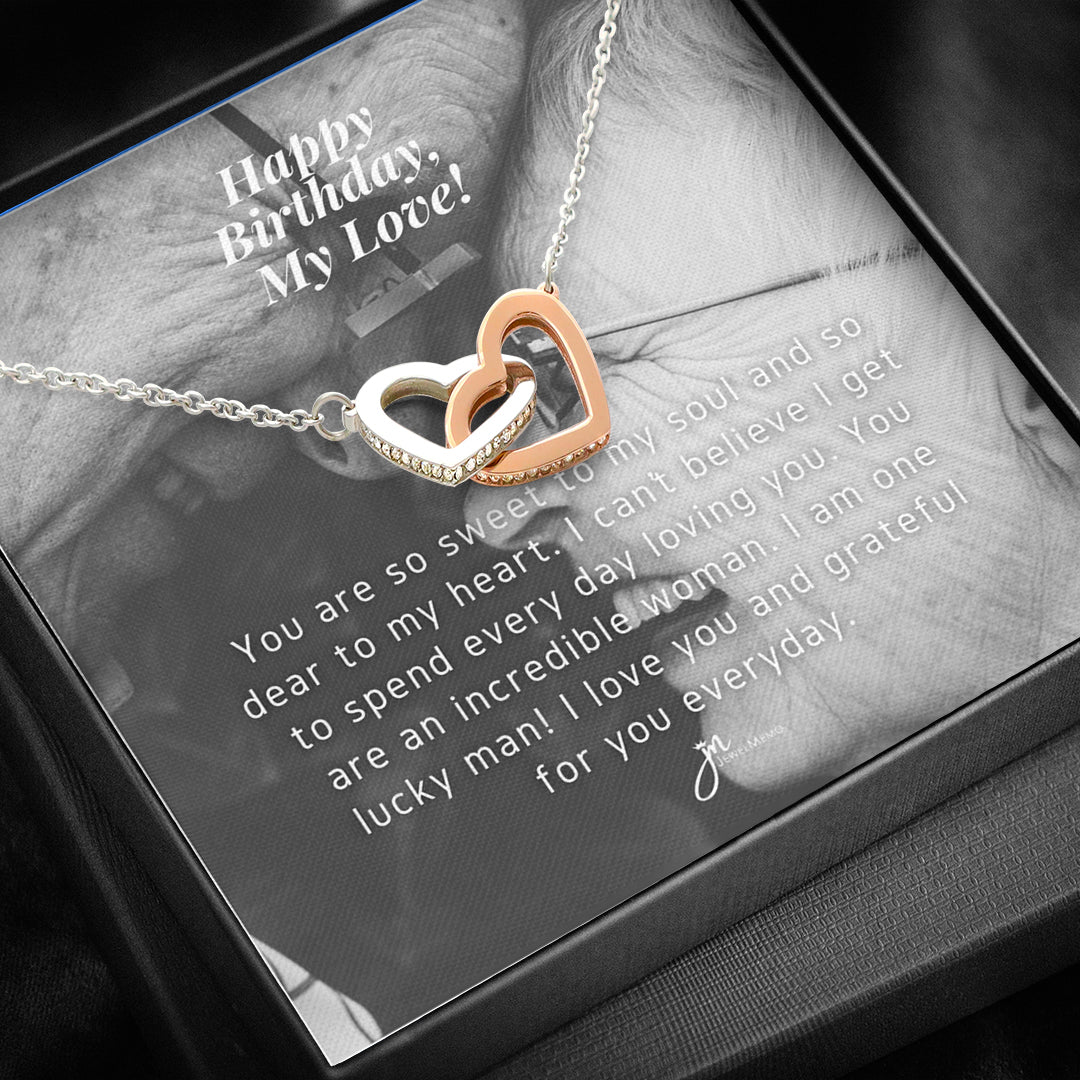 Birthday Necklace Custom Image B/W - Grateful For You