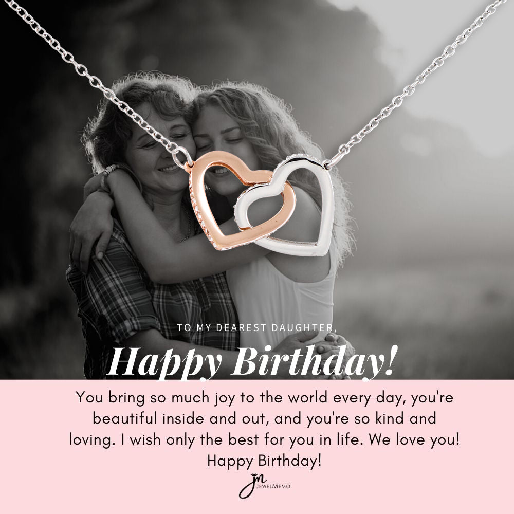 Birthday Necklace Custom Image B/W - Dearest Daughter