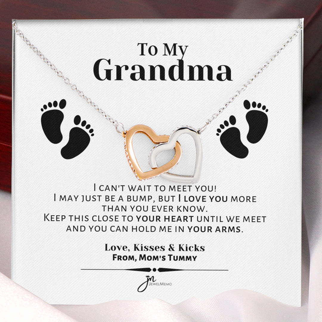 To My Grandma Interlocking Hearts Necklace