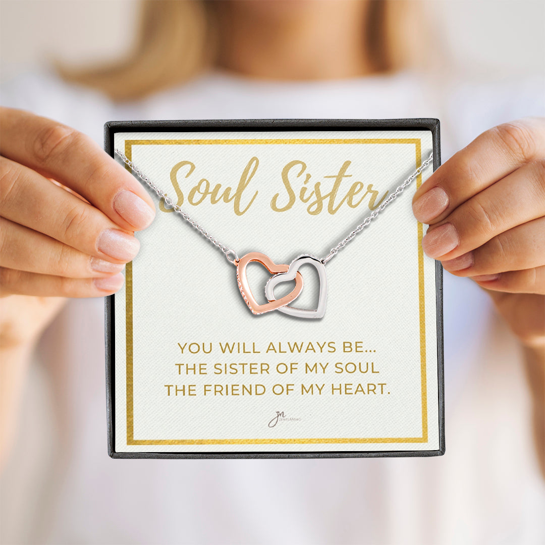 Soul Sister Interlocking Hearts Friendship Necklace