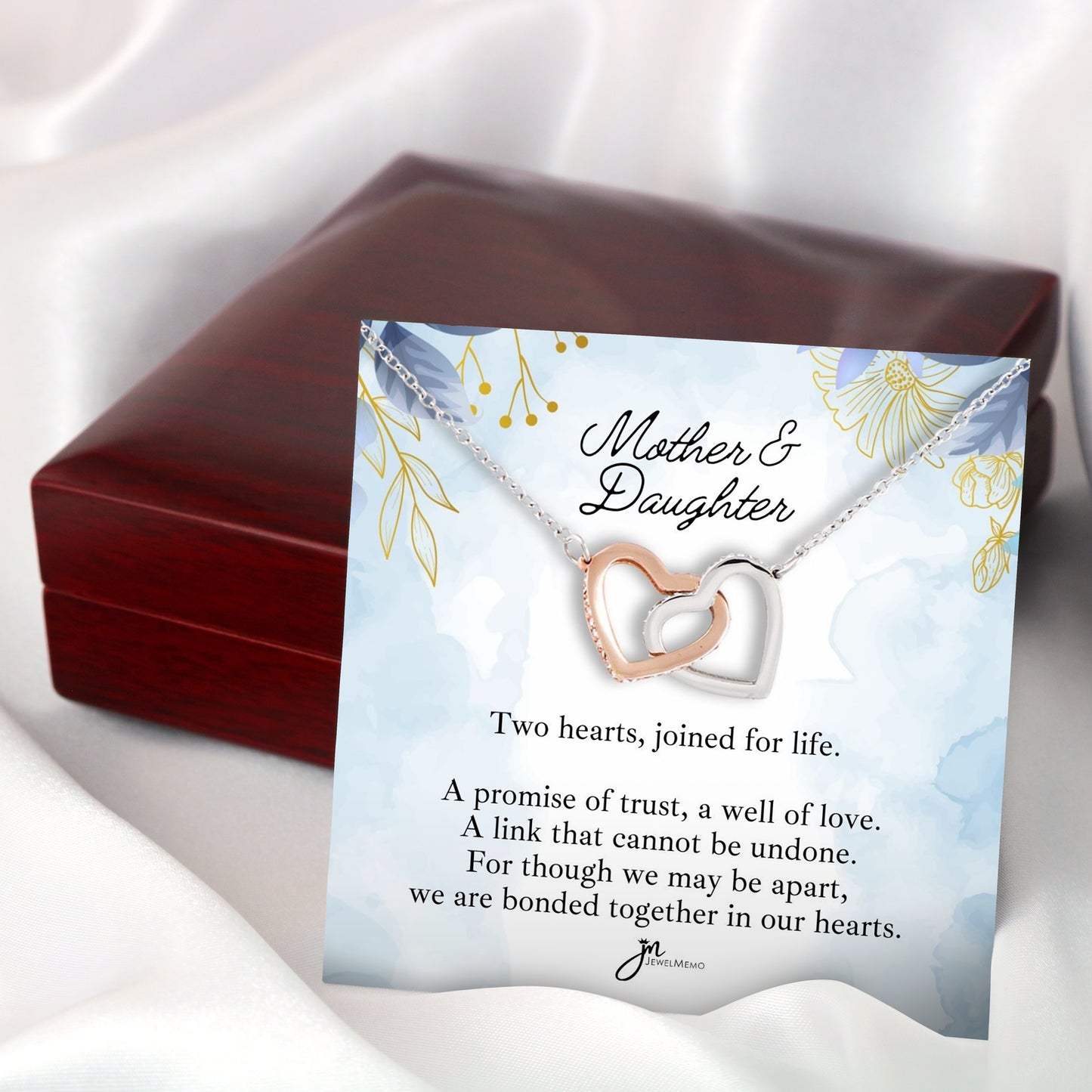 Mother And Daughter Interlocking Hearts Necklace - Joined For Life