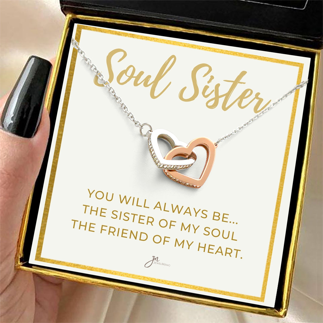 Soul Sister Interlocking Hearts Friendship Necklace