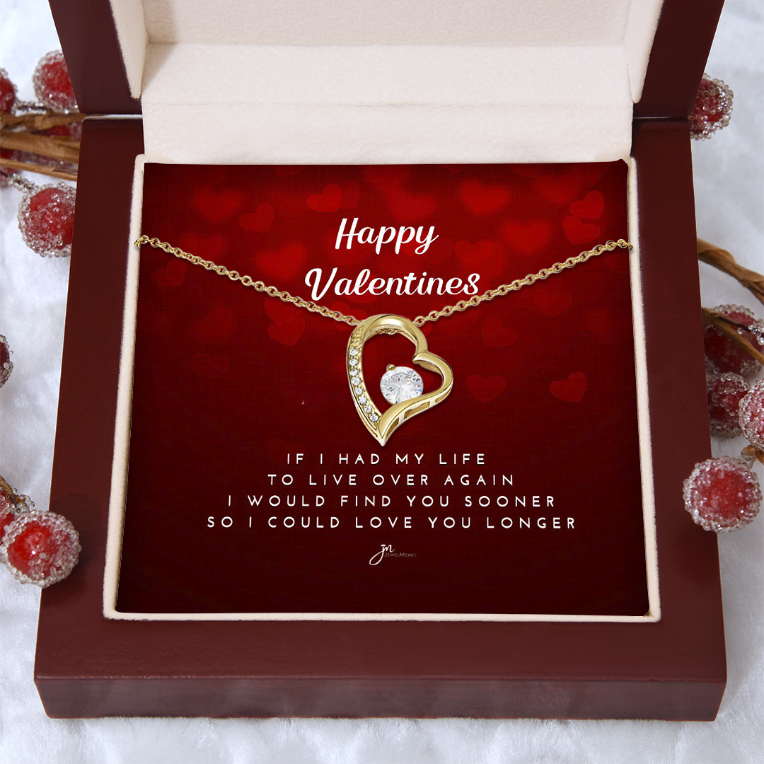 Happy Valentines Love Knot Necklace - Red Card