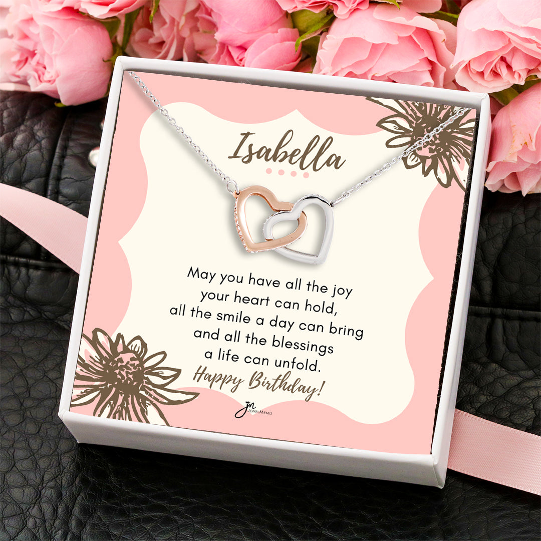 Custom Name Birthday Necklace - All The Blessings