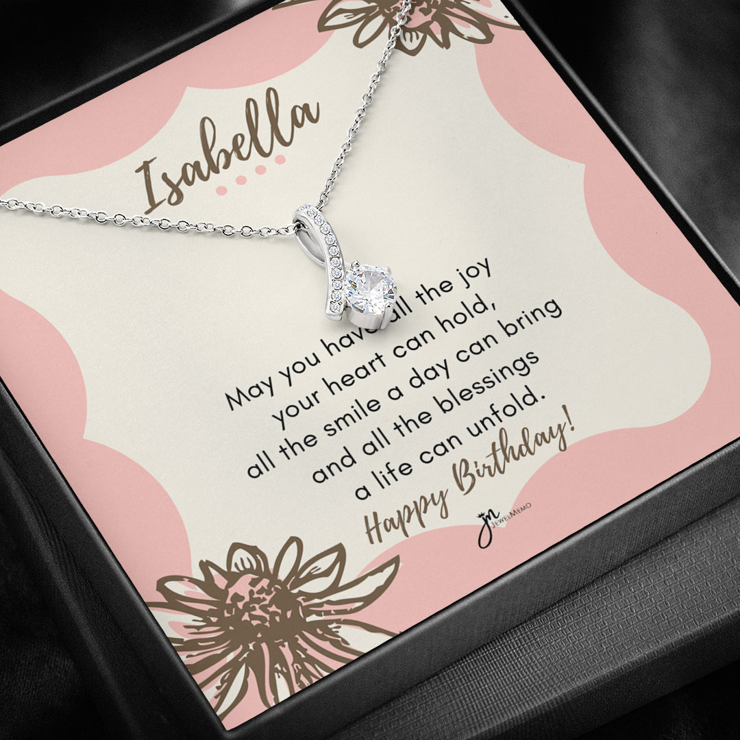 Custom Name Birthday Necklace - All The Blessings