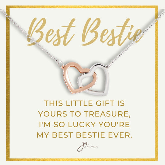 Best Bestie Interlocking Hearts Friendship Necklace