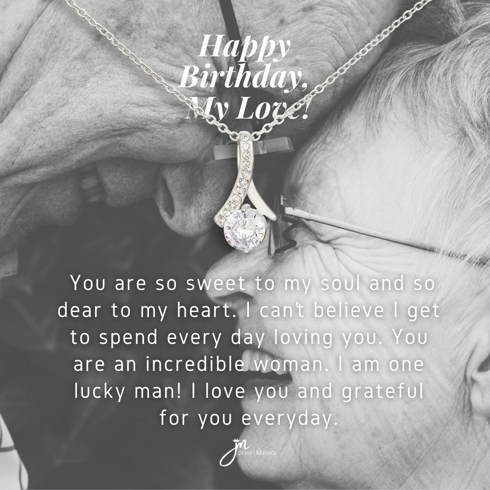 Birthday Necklace Custom Image B/W - Grateful For You