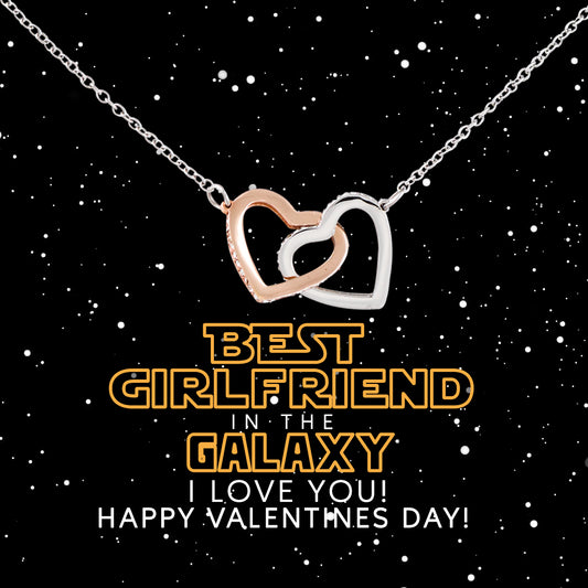 Best Girlfriend In The Galaxy Interlocking Hearts Necklace